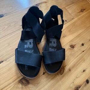 Sorel Black Leather Sandals